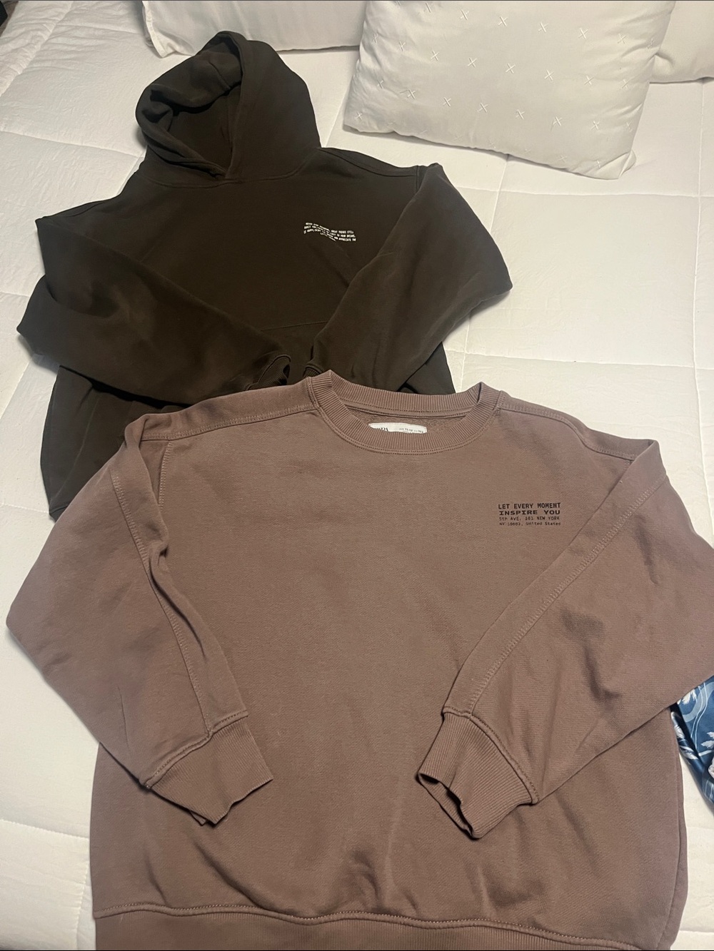 Zara kids boys Crewneck Sweatshirt Set — Dark Brown and Mauve Brown